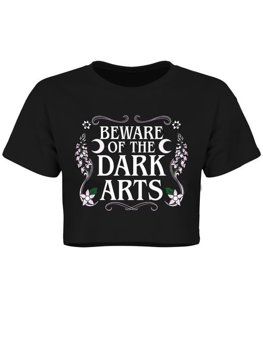 Beware Of The Dark Arts Ladies Black Boxy Crop Top