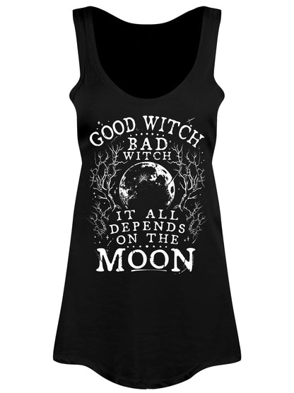 It All Depends On The Moon Ladies Black Floaty Vest