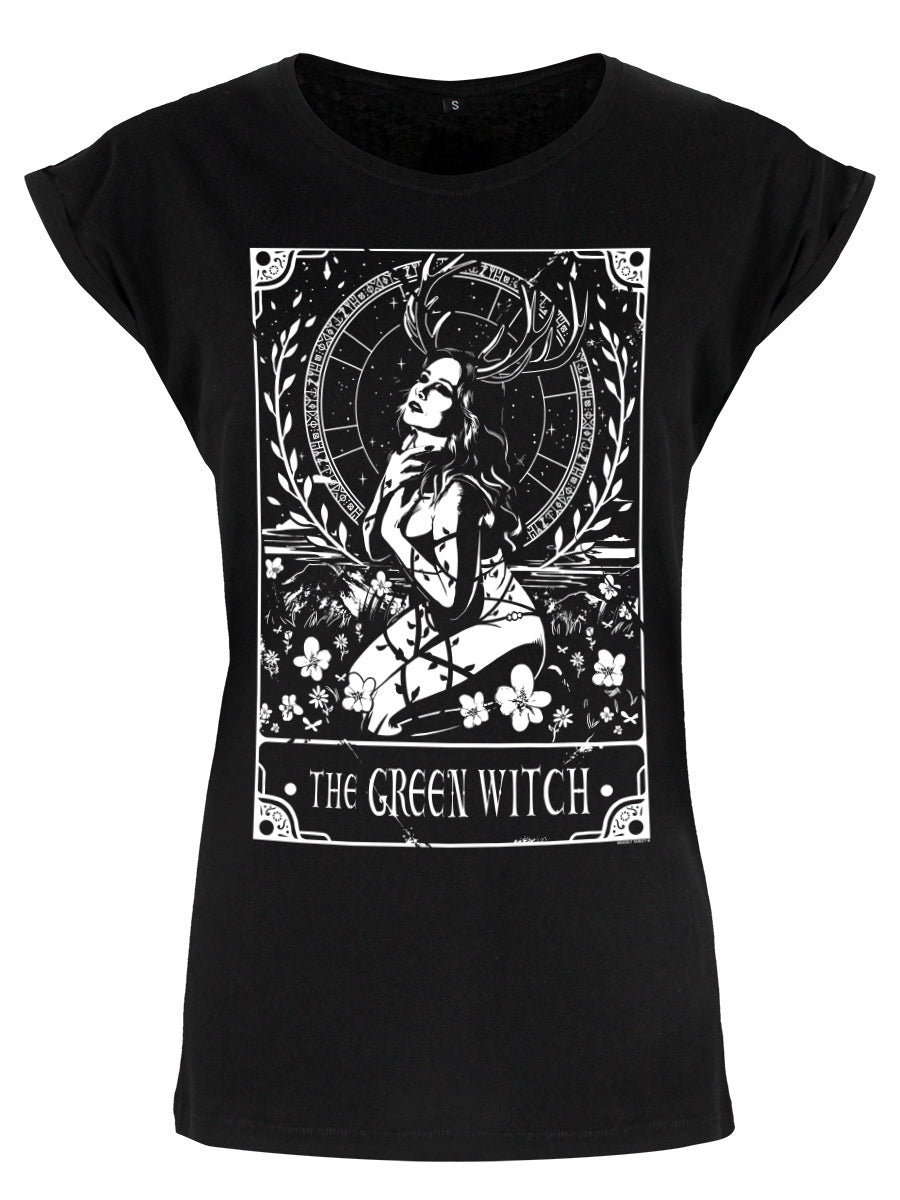 Deadly Tarot - The Green Witch Ladies Premium Black T-Shirt