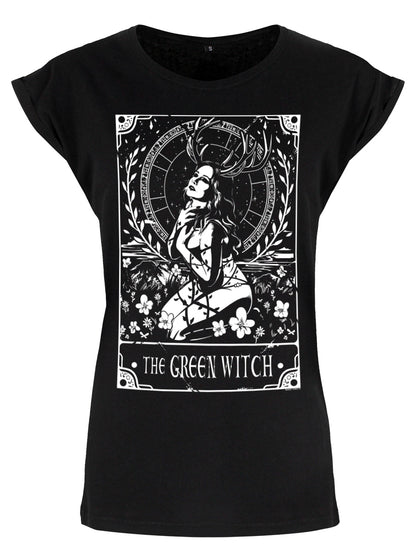 Deadly Tarot - The Green Witch Ladies Premium Black T-Shirt