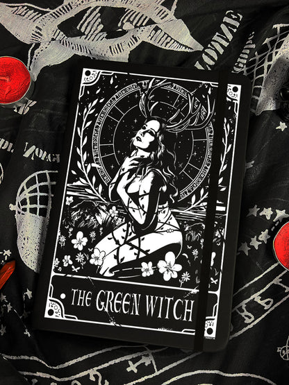 Deadly Tarot - The Green Witch Black A5 Hard Cover Notebook