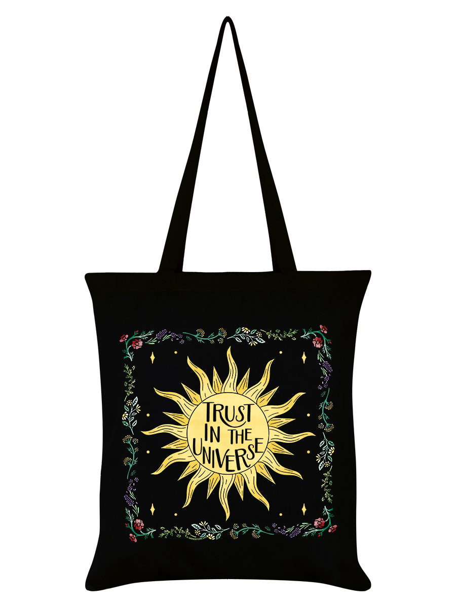 Trust In The Universe Black Tote Bag