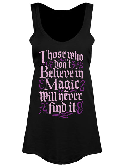 Those Who Don't Believe In Magic Will Never Find It Ladies Black Floaty Vest