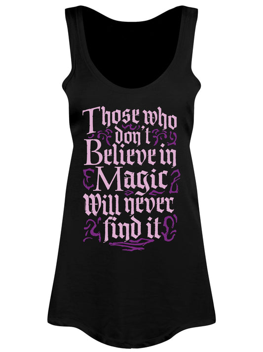 Those Who Don't Believe In Magic Will Never Find It Ladies Black Floaty Vest