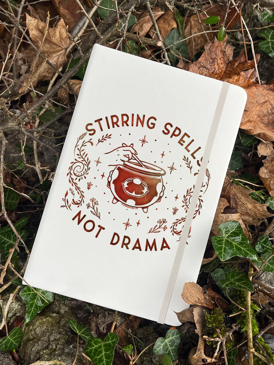 Stirring Spells Not Drama Cream A5 Hard Cover Notebook