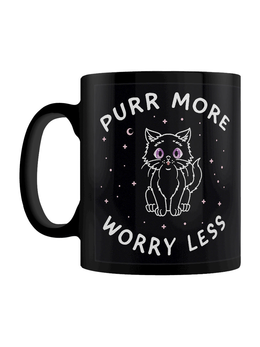 Little Shadow Purr More Worry Less Black Mug