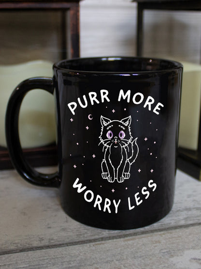 Little Shadow Purr More Worry Less Black Mug