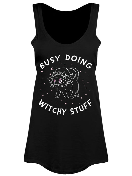 Little Shadow Witchy Cat Ladies Black Floaty Vest