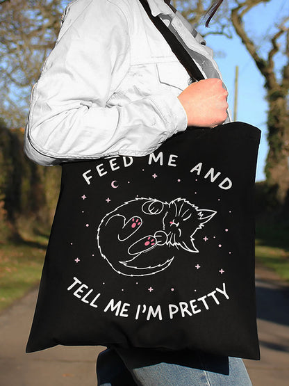 Little Shadow Feed Me And Tell Me I'm Pretty Black Tote Bag