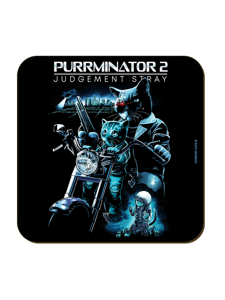 Horror Cats Purrminator 2 Square Coaster