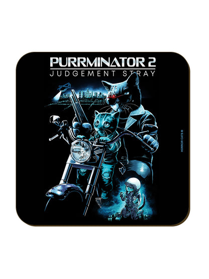 Horror Cats Purrminator 2 Square Coaster