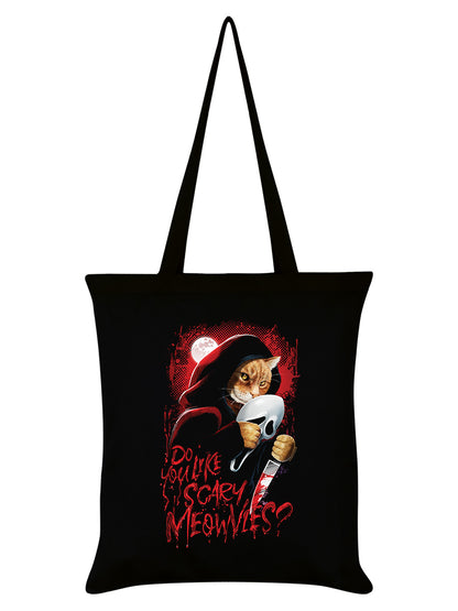 Horror Cats Do You Like Scary Meowvies? Black Tote Bag