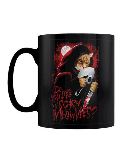Horror Cats Do You Like Scary Meowvies? Black Mug