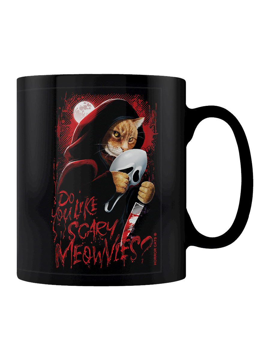 Horror Cats Do You Like Scary Meowvies? Black Mug