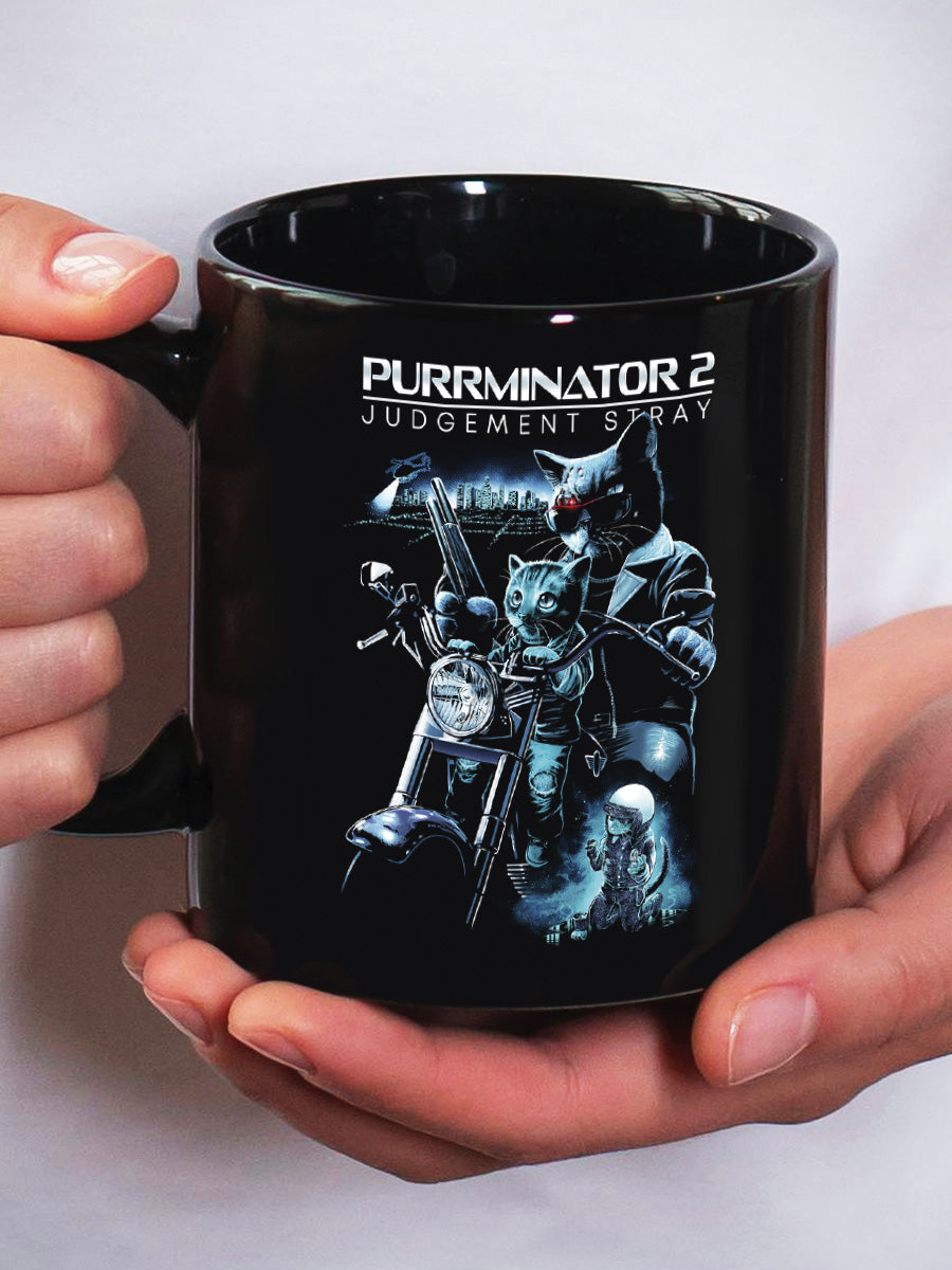 Horror Cats Purrminator 2 Black Mug