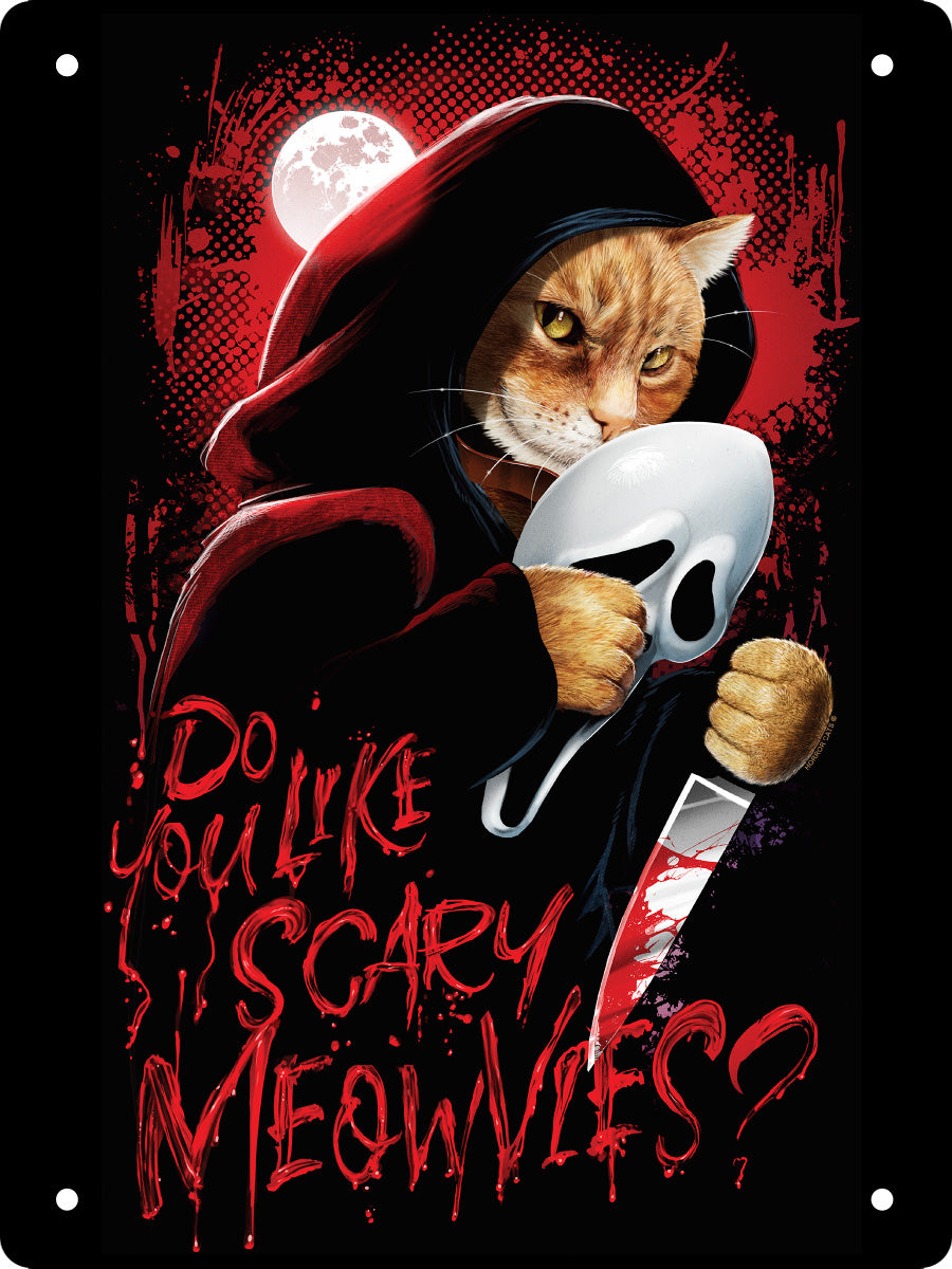 Horror Cats Do You Like Scary Meowvies? Mini Tin Sign
