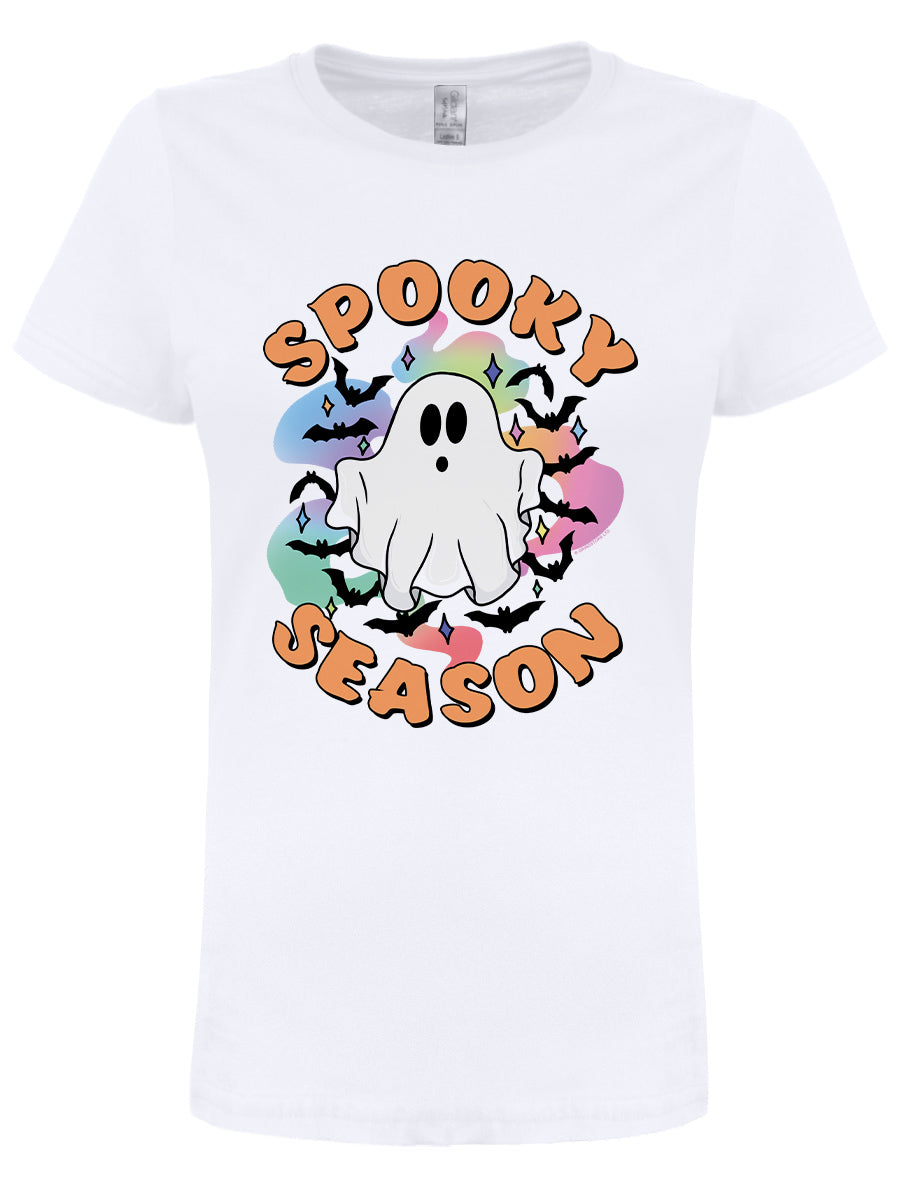 Galaxy Ghouls Spooky Season Ladies Premium White T-Shirt