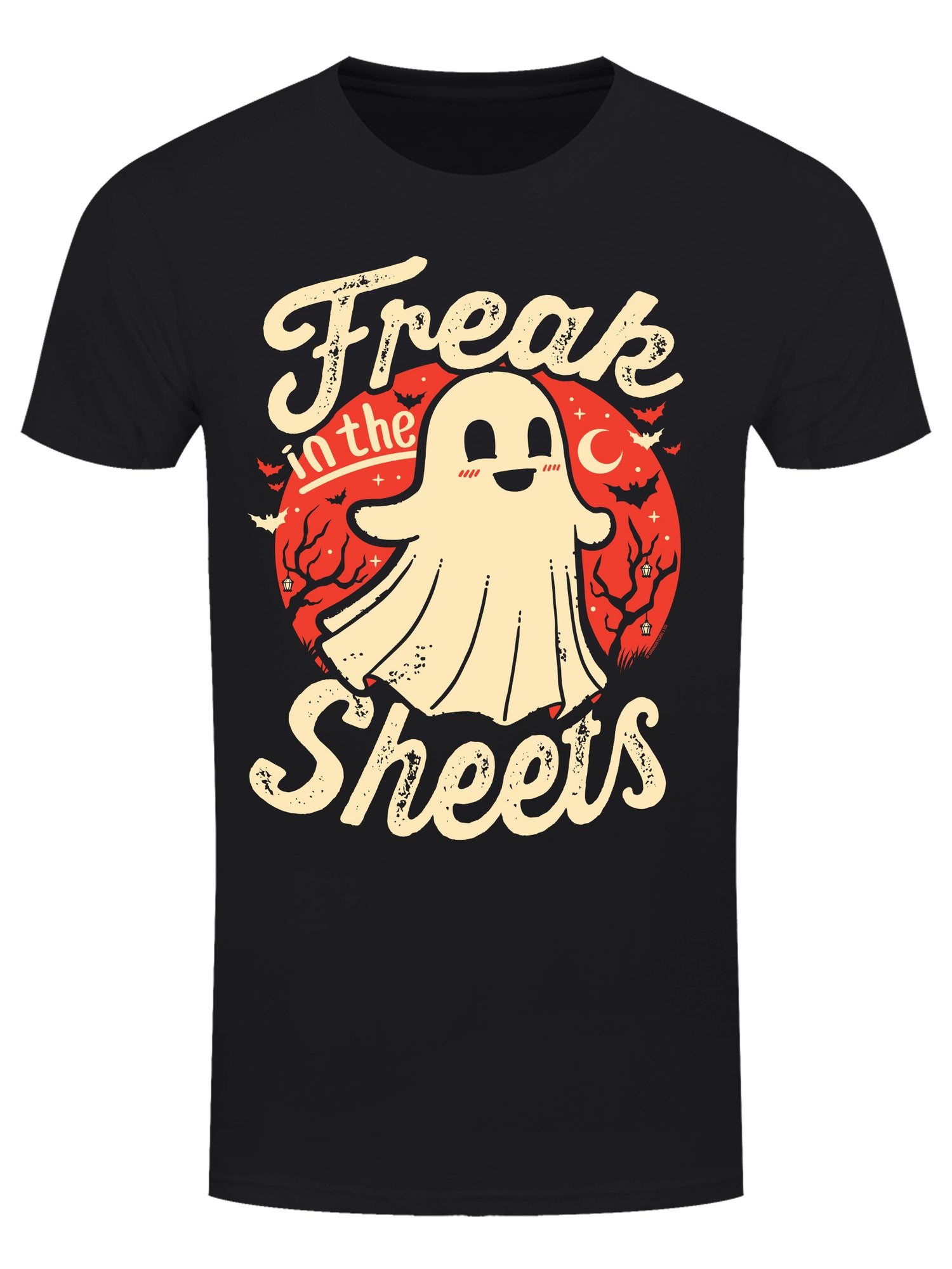 Halloween Freak In The Sheets Men's Black T-Shirt