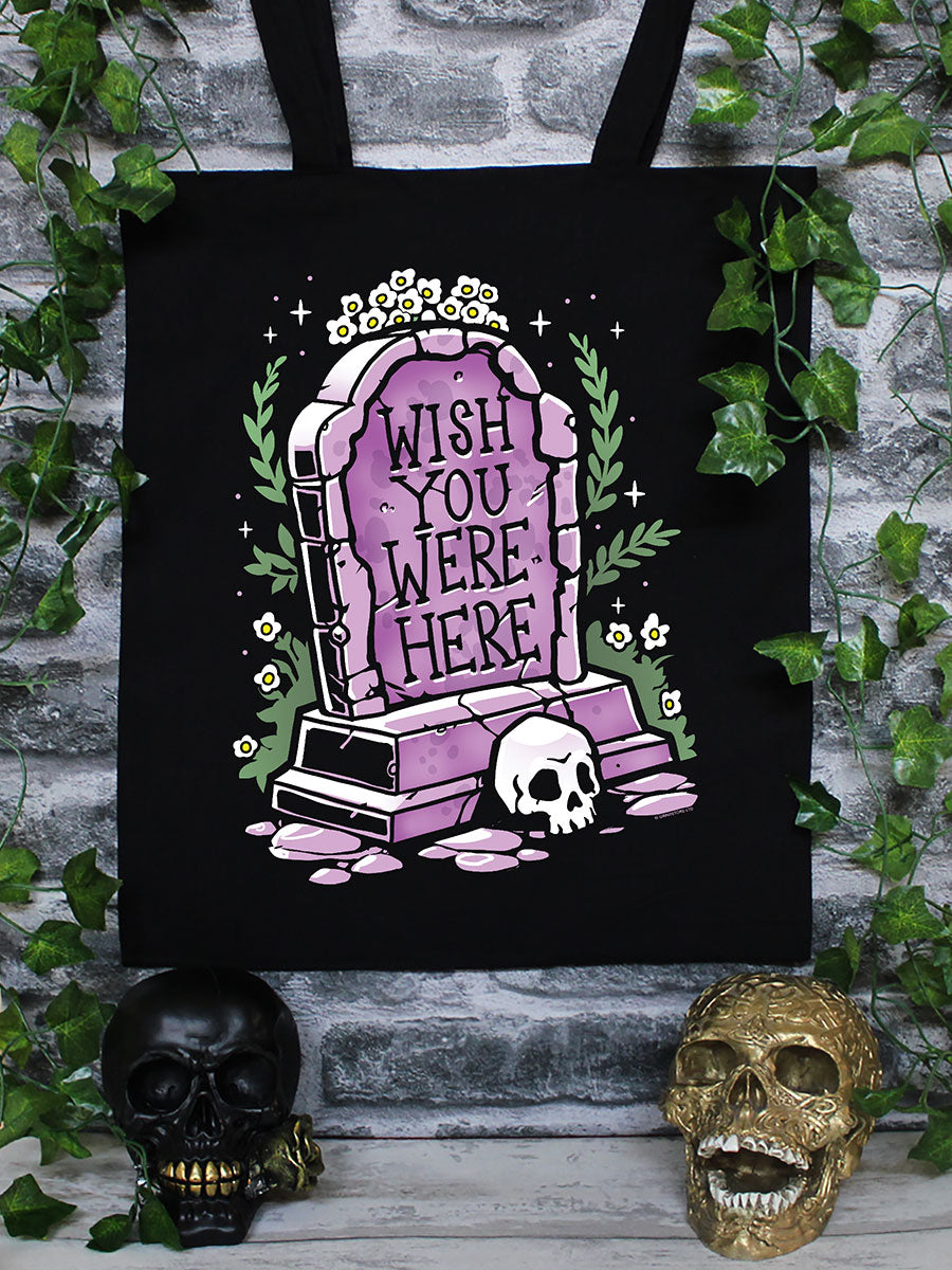Tombstone Wish You Were Here Black Tote Bag