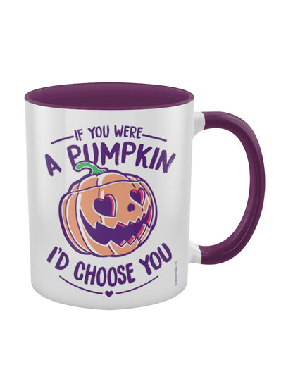 If You Were A Pumpkin I'd Choose You Purple Inner 2-Tone Mug