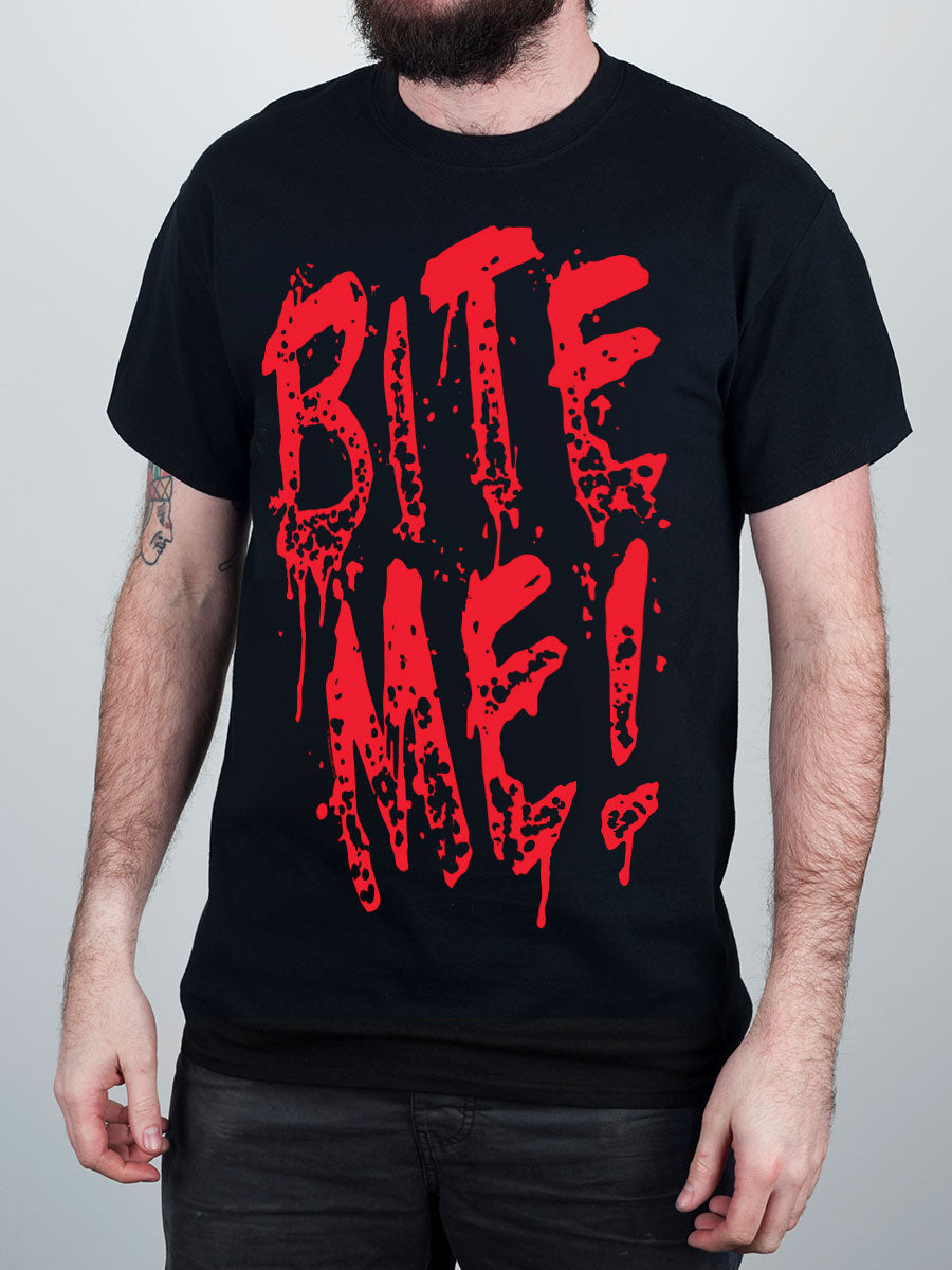 Halloween Bite Me Men's Black T-Shirt