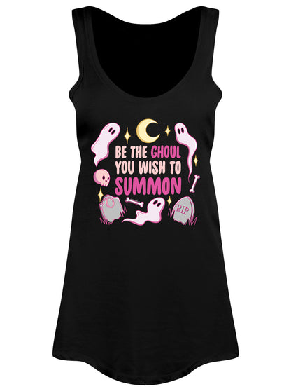 Be The Ghoul You Wish To Summon Ladies Black Floaty Vest