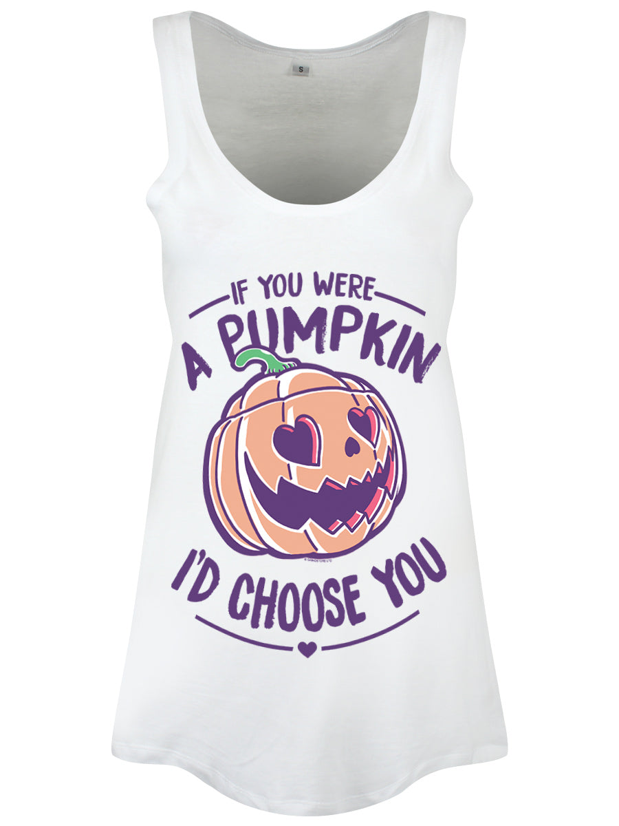 If You Were A Pumpkin I'd Choose You Ladies White Floaty Vest