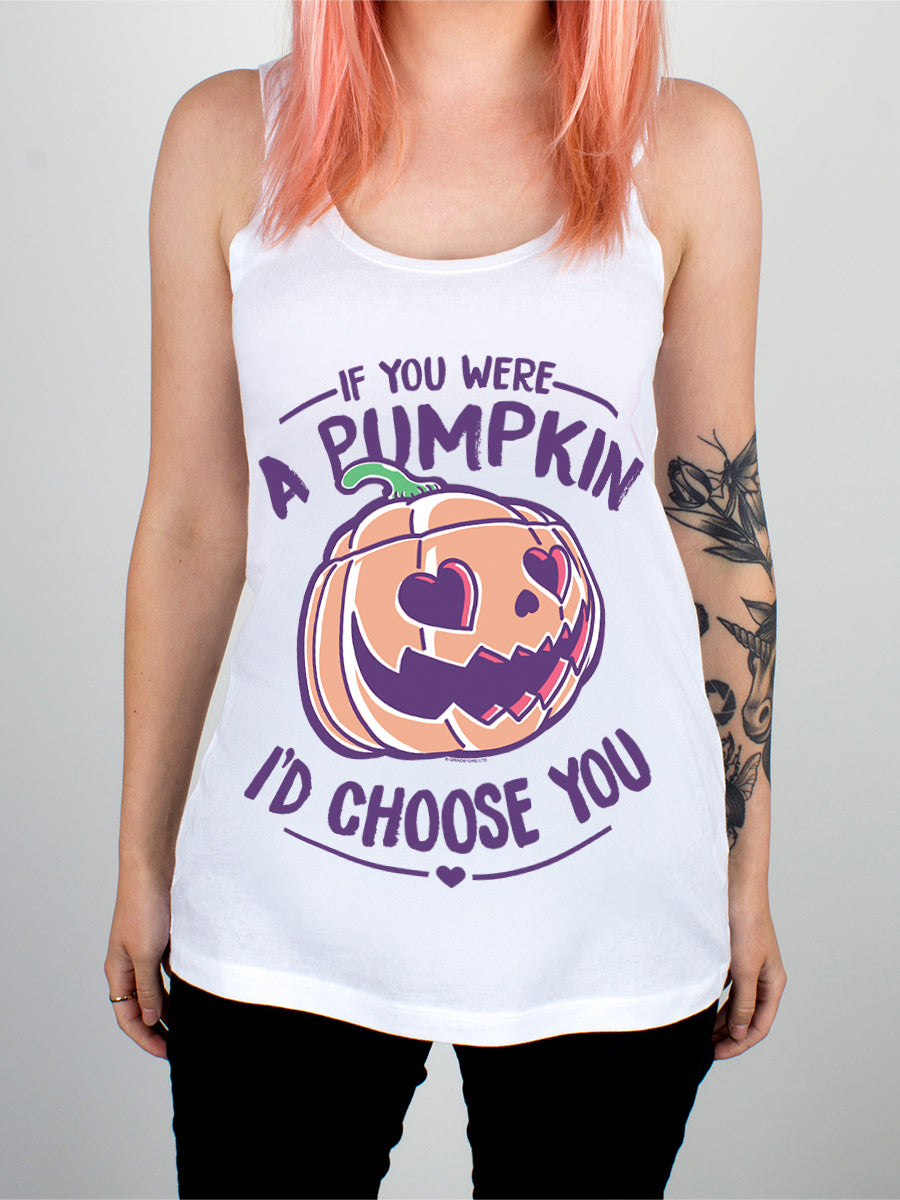 If You Were A Pumpkin I'd Choose You Ladies White Floaty Vest
