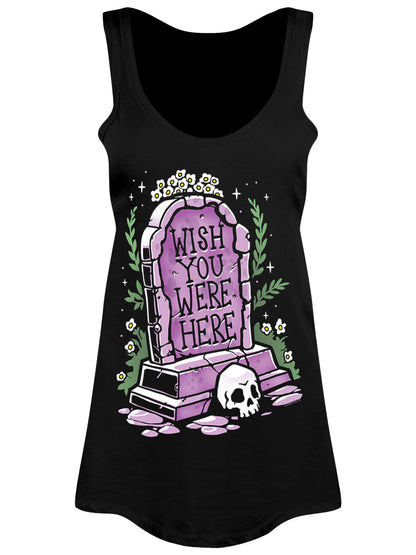 Tombstone Wish You Were Here Ladies Black Floaty Vest