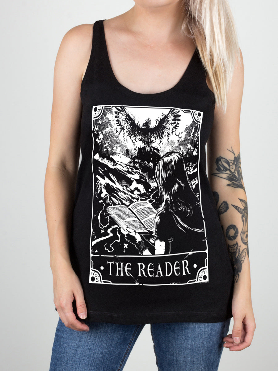 Deadly Tarot - The Reader Ladies Black Floaty Vest