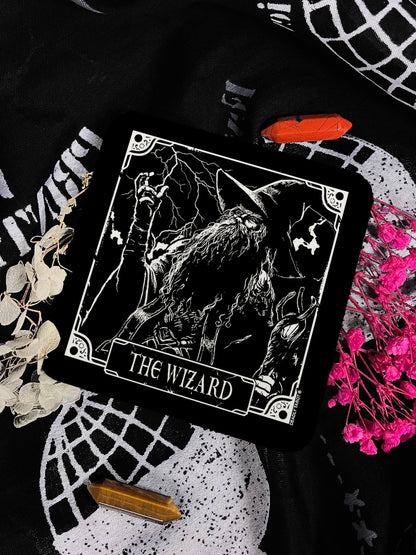 Deadly Tarot The Wizard Square Coaster