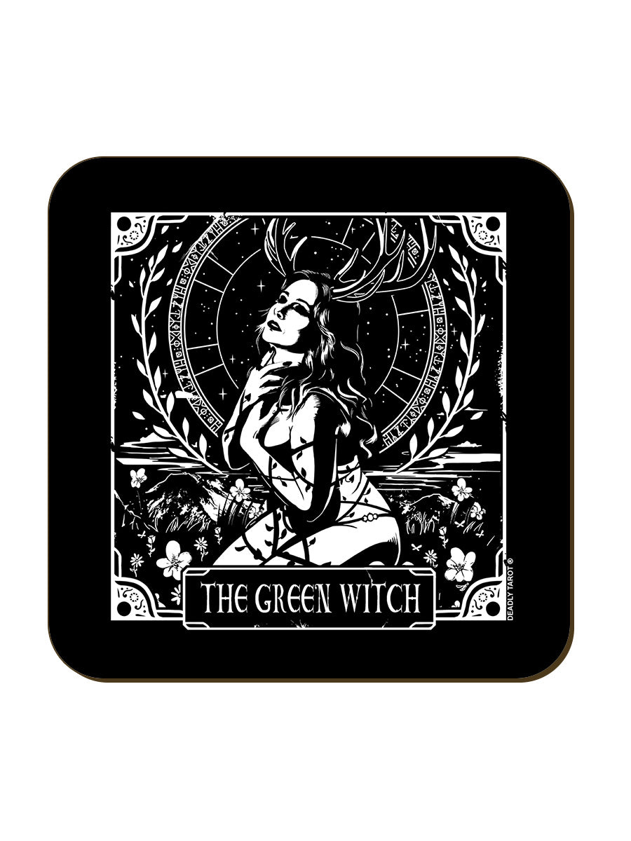 Deadly Tarot The Green Witch Square Coaster