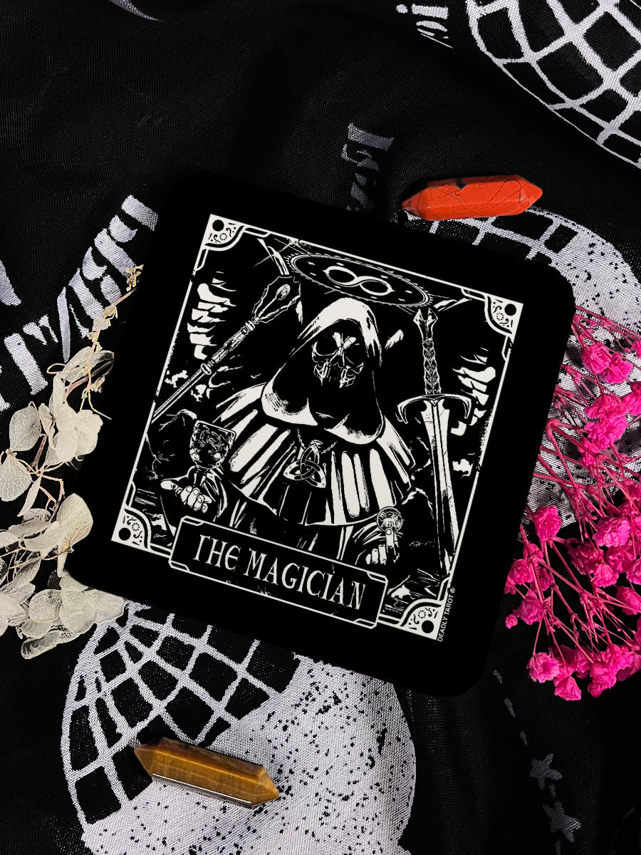 Deadly Tarot The Magician Square Coaster