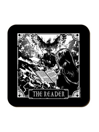 Deadly Tarot The Reader Square Coaster