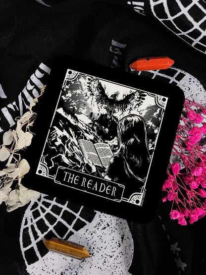 Deadly Tarot The Reader Square Coaster