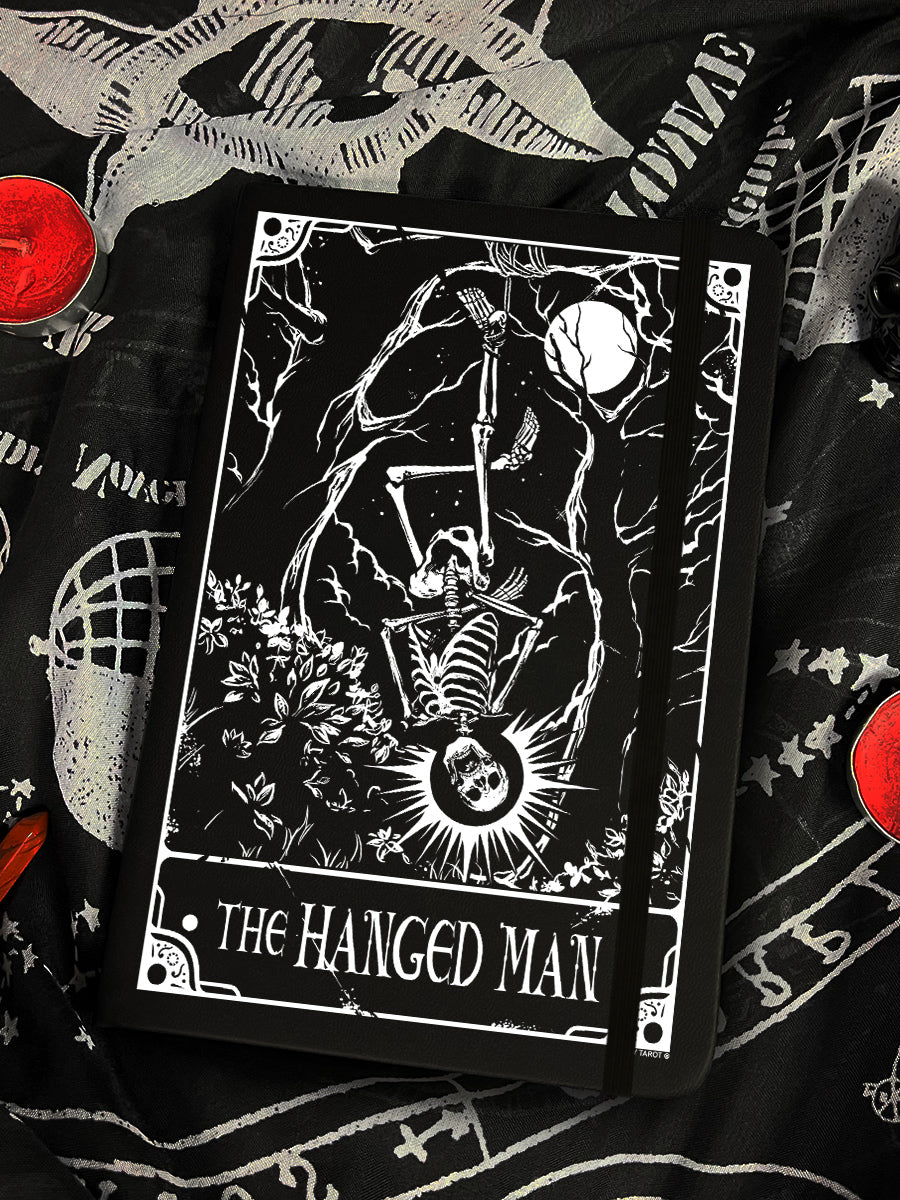 Deadly Tarot - The Hanged Man Black A5 Hard Cover Notebook