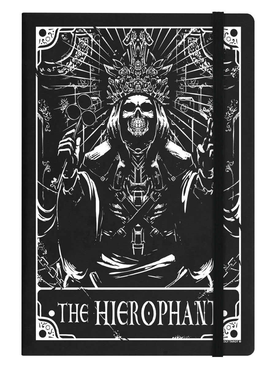 Deadly Tarot - The Hierophant Black A5 Hard Cover Notebook