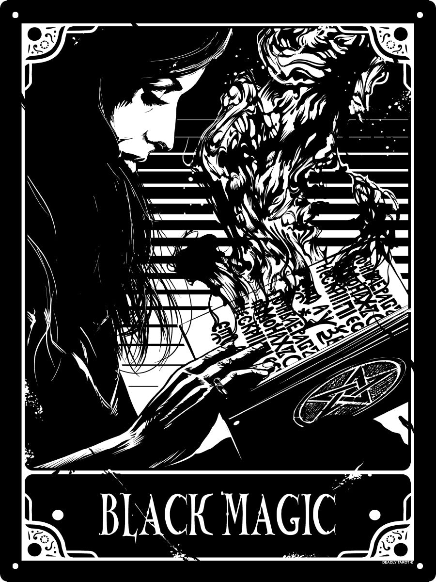 Deadly Tarot - Black Magic Large Tin Sign
