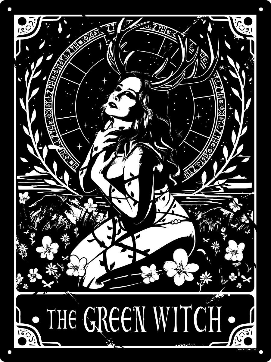 Deadly Tarot - The Green Witch Large Tin Sign