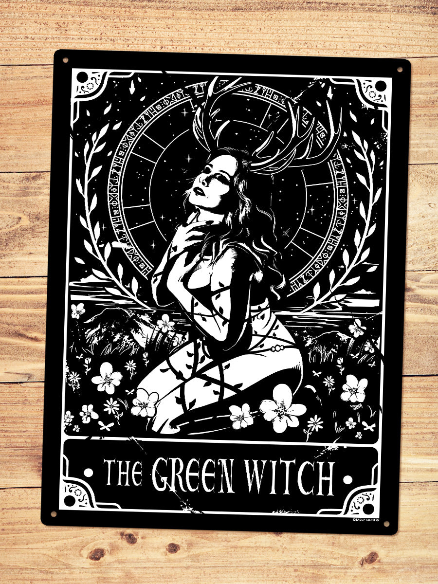 Deadly Tarot - The Green Witch Large Tin Sign