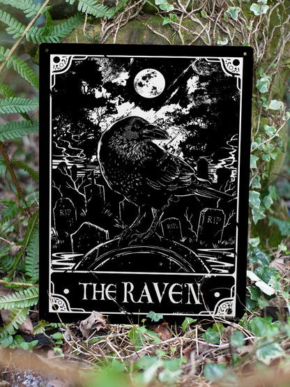 Deadly Tarot - The Raven Large Tin Sign