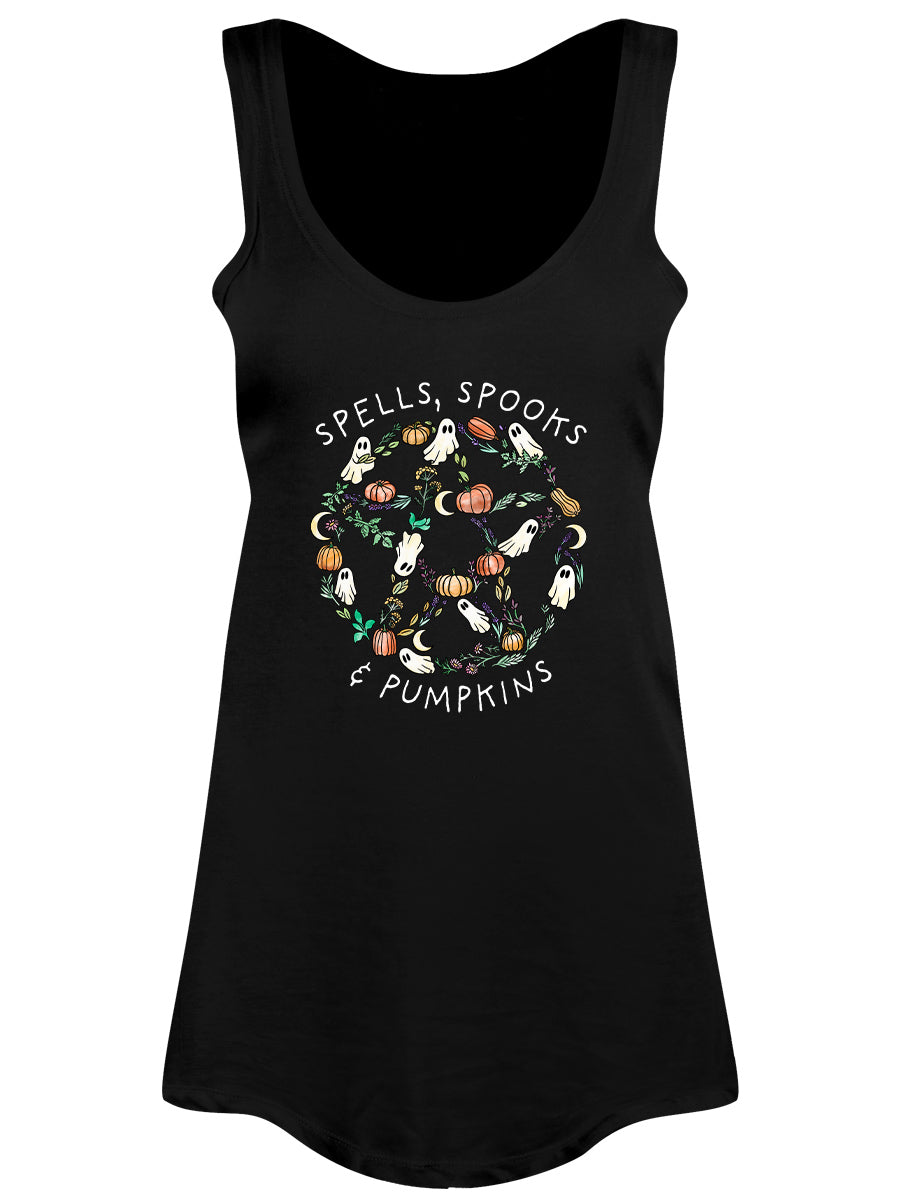 Spells, Spooks & Pumpkins Ladies Black Floaty Vest