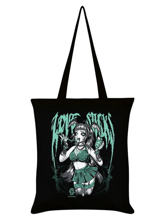 Cosmic Boop Love Sucks Black Tote Bag