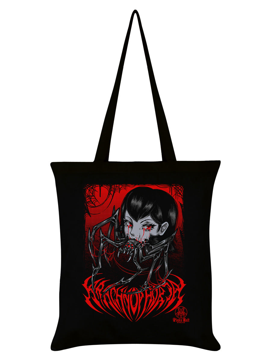 Pinku Kult Aracnophobia Black Tote Bag