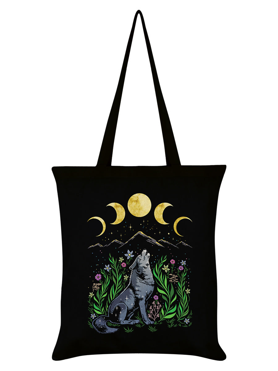 Lupine Howl Black Tote Bag