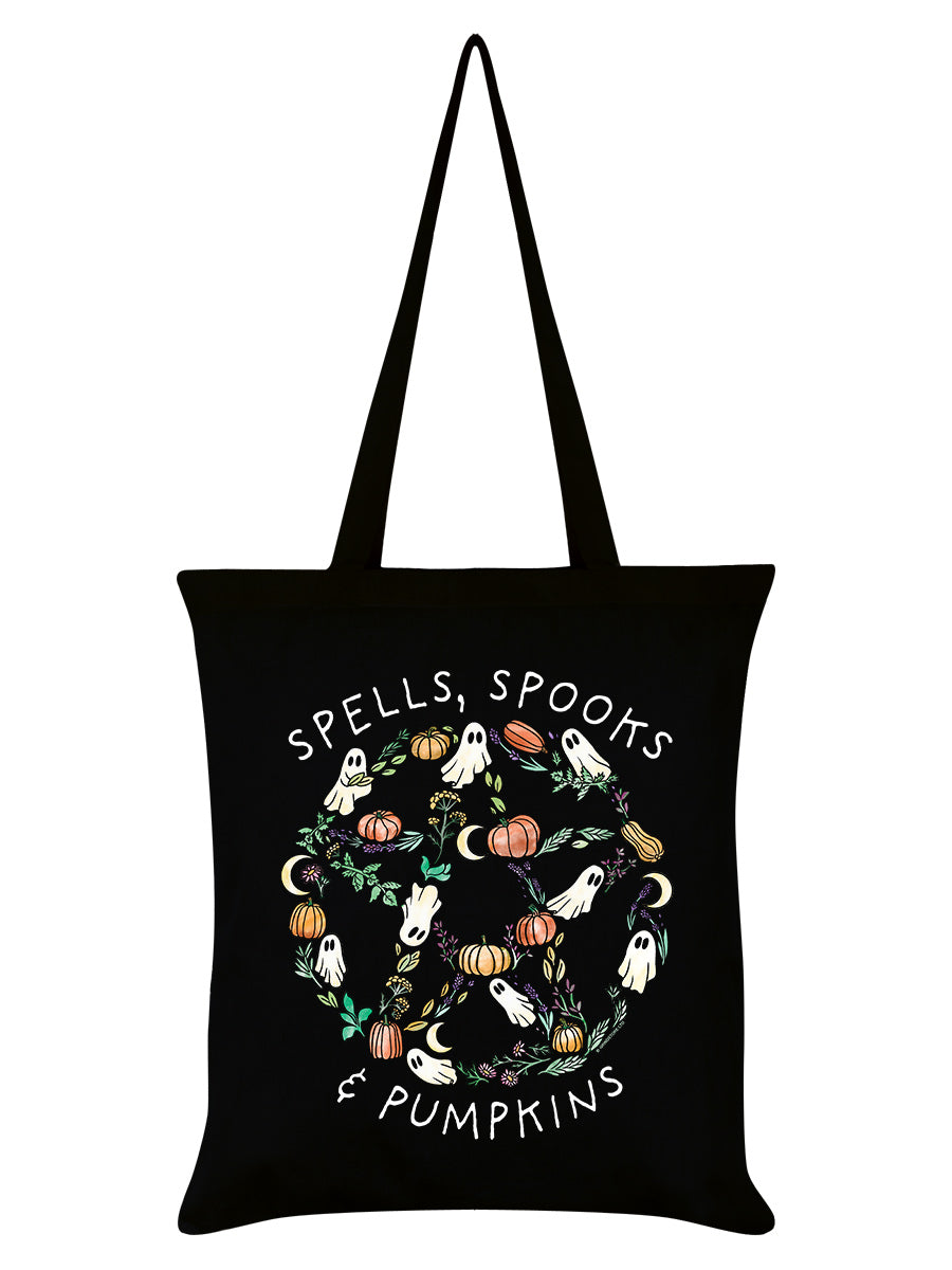 Spells, Spooks & Pumpkins Black Tote Bag