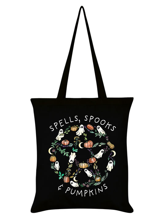 Spells, Spooks & Pumpkins Black Tote Bag