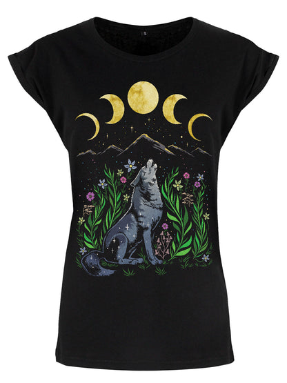 Lupine Howl Ladies Premium Black T-Shirt