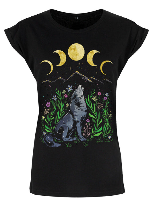 Lupine Howl Ladies Premium Black T-Shirt
