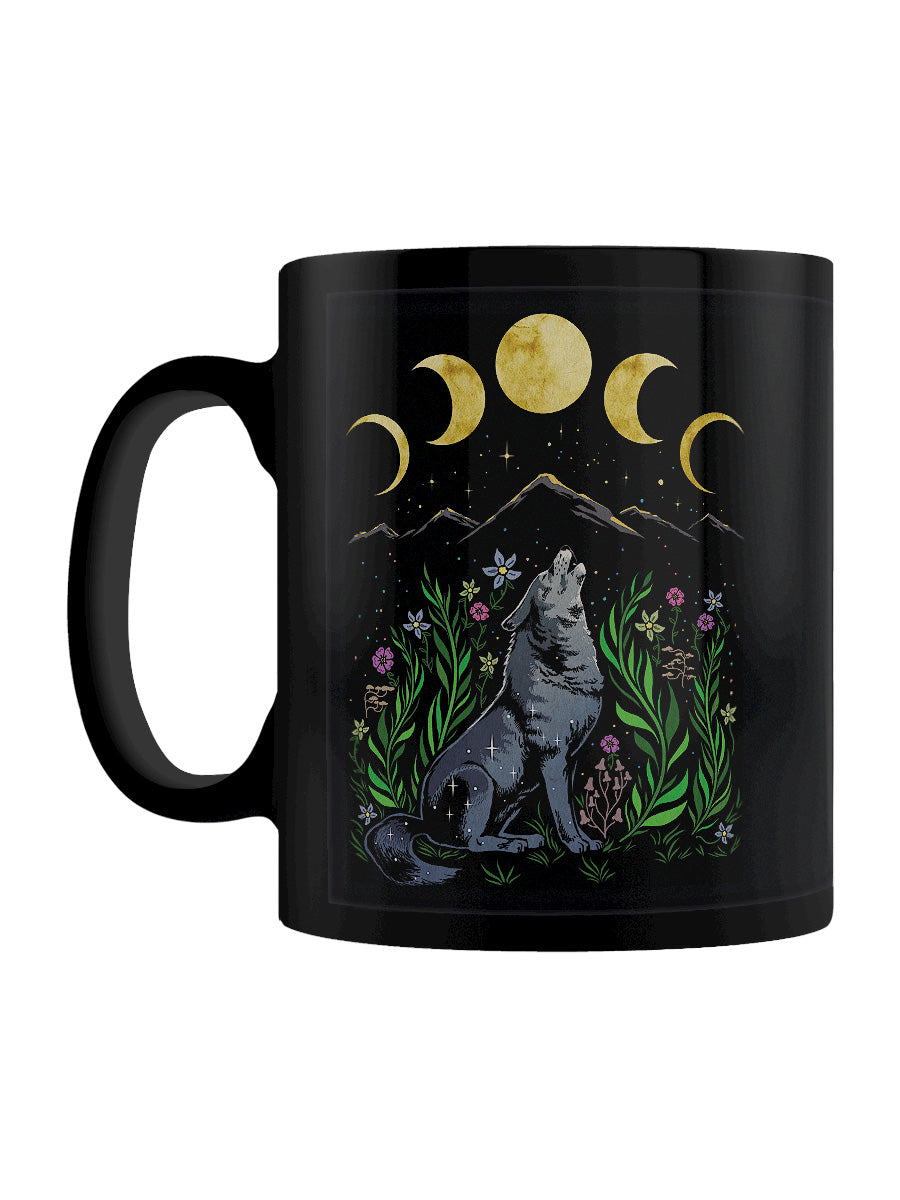 Lupine Howl Black Mug